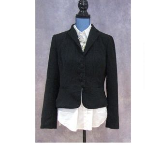 LOFT Black Pinstripe Blazer Size 8 - Classic